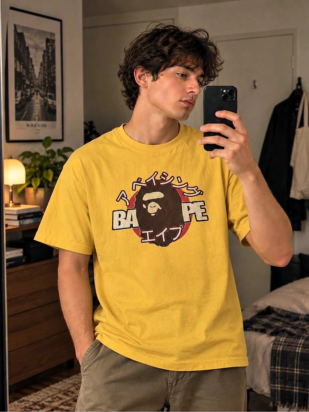 Japanese Ape Logo Graphic Tee Gildan Reprint – Daisy Yellow